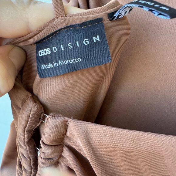 NWT Elegant Ruched Brown Dress - Picture 3 of 11